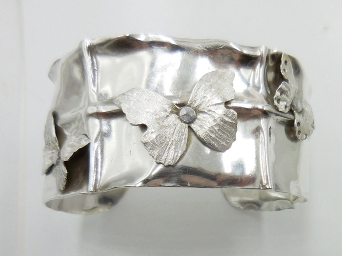 DKC-2020 Bracelet, Cuff with butterflies $250 at Hunter Wolff Gallery